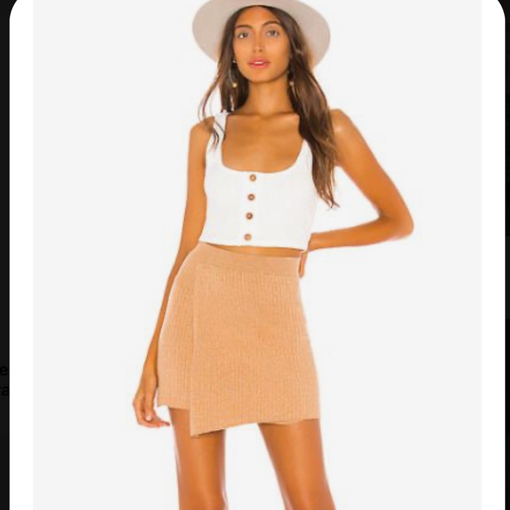 Free People Tan Ribbed Mod Wrap Skirt. Size small.